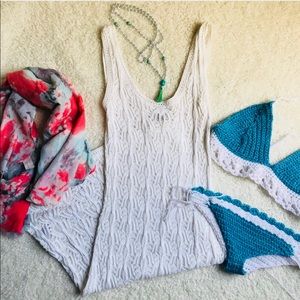 White Kenneth Cole Embroidered Coverup Dress